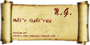 Már György névjegykártya